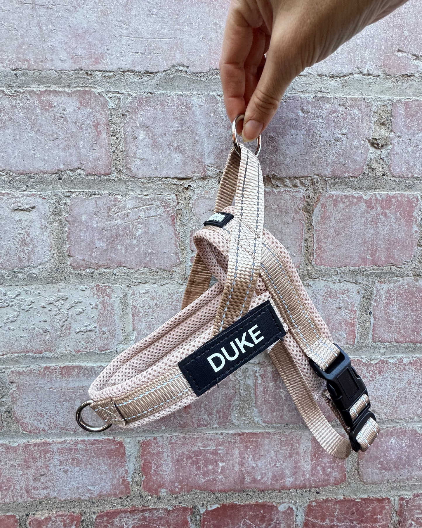 Beige dog harness