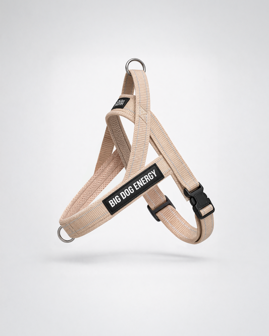 Beige dog harness