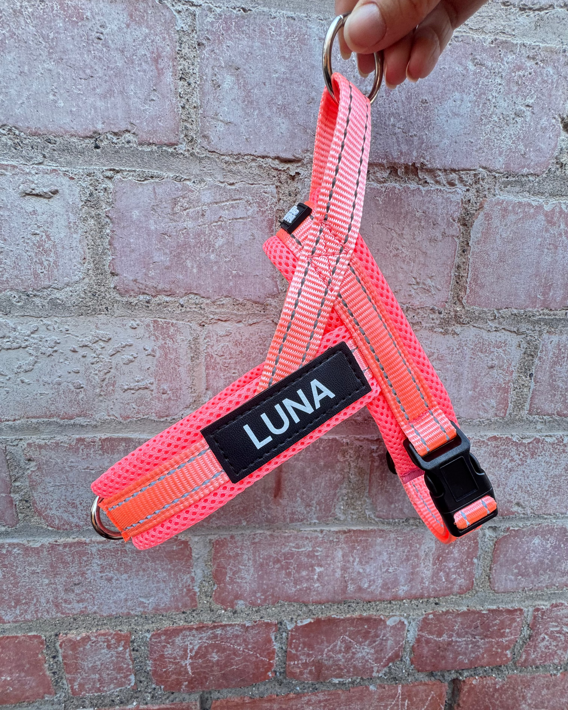 Light pink dog harness